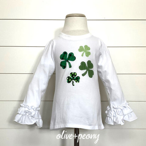Scattered Shamrocks Ruffle Tee