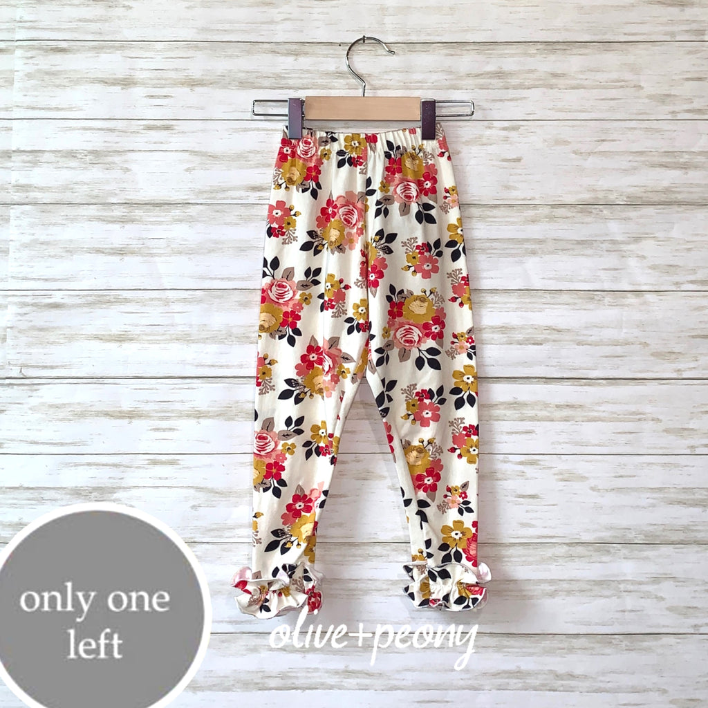Autumn Floral Ruffle Leggings