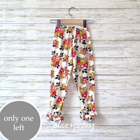 Autumn Floral Ruffle Leggings