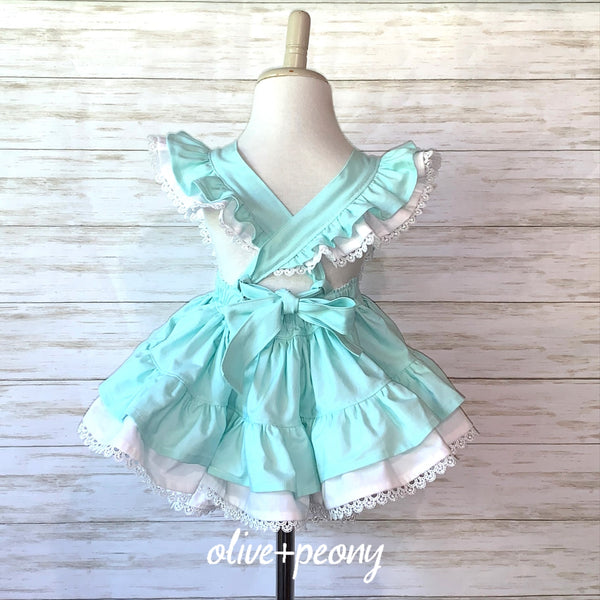 Pretty Pinny Tunic & Shorts Set - Mint