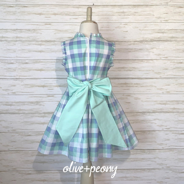 Springtime Plaid Sundress - Mint