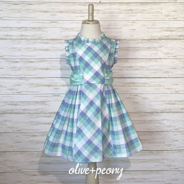 Springtime Plaid Sundress - Mint