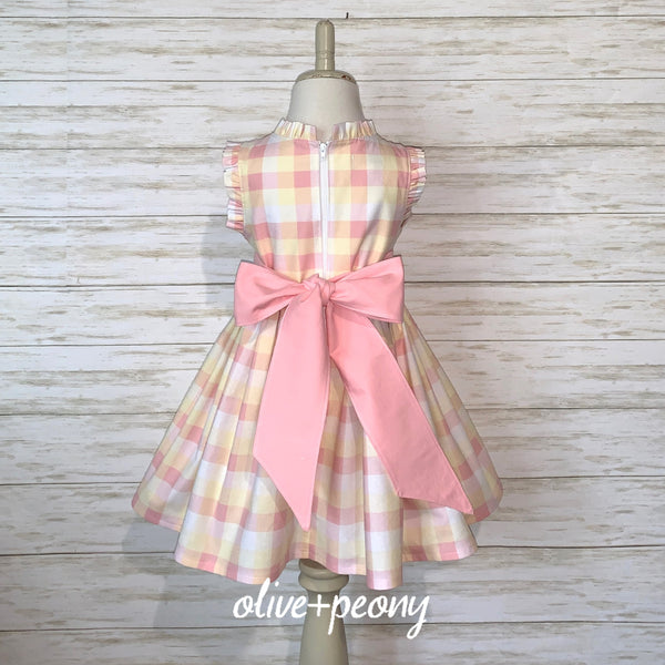 Springtime Plaid Sundress - Pink