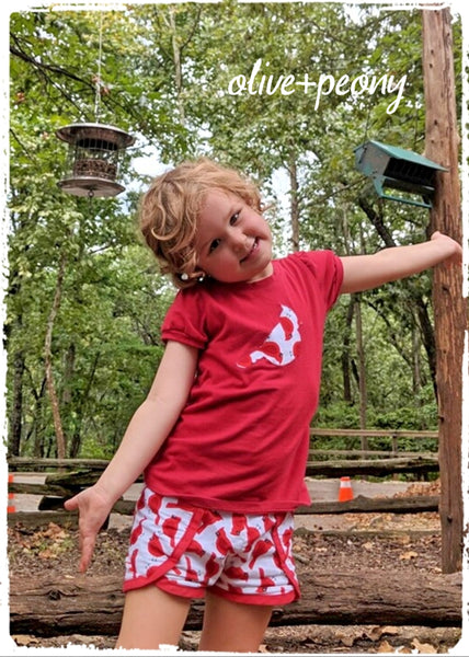 Cardinal Bird Petal Shorties