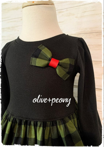 Christmas Tree Farm Dress - Pine Green