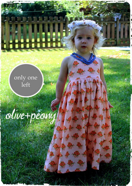 Peach Floral Maxi Dress