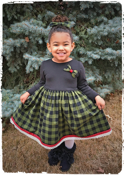 Christmas Tree Farm Dress - Pine Green